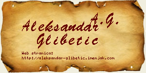 Aleksandar Glibetić vizit kartica